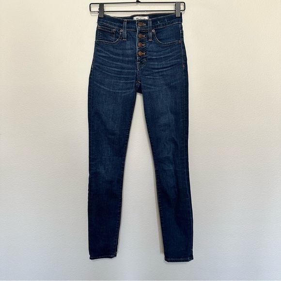 Madewell 9" Mid-Rise Skinny Jeans in Hayes Wash: Button-Front Edition size 23 - Picture 2 of 5